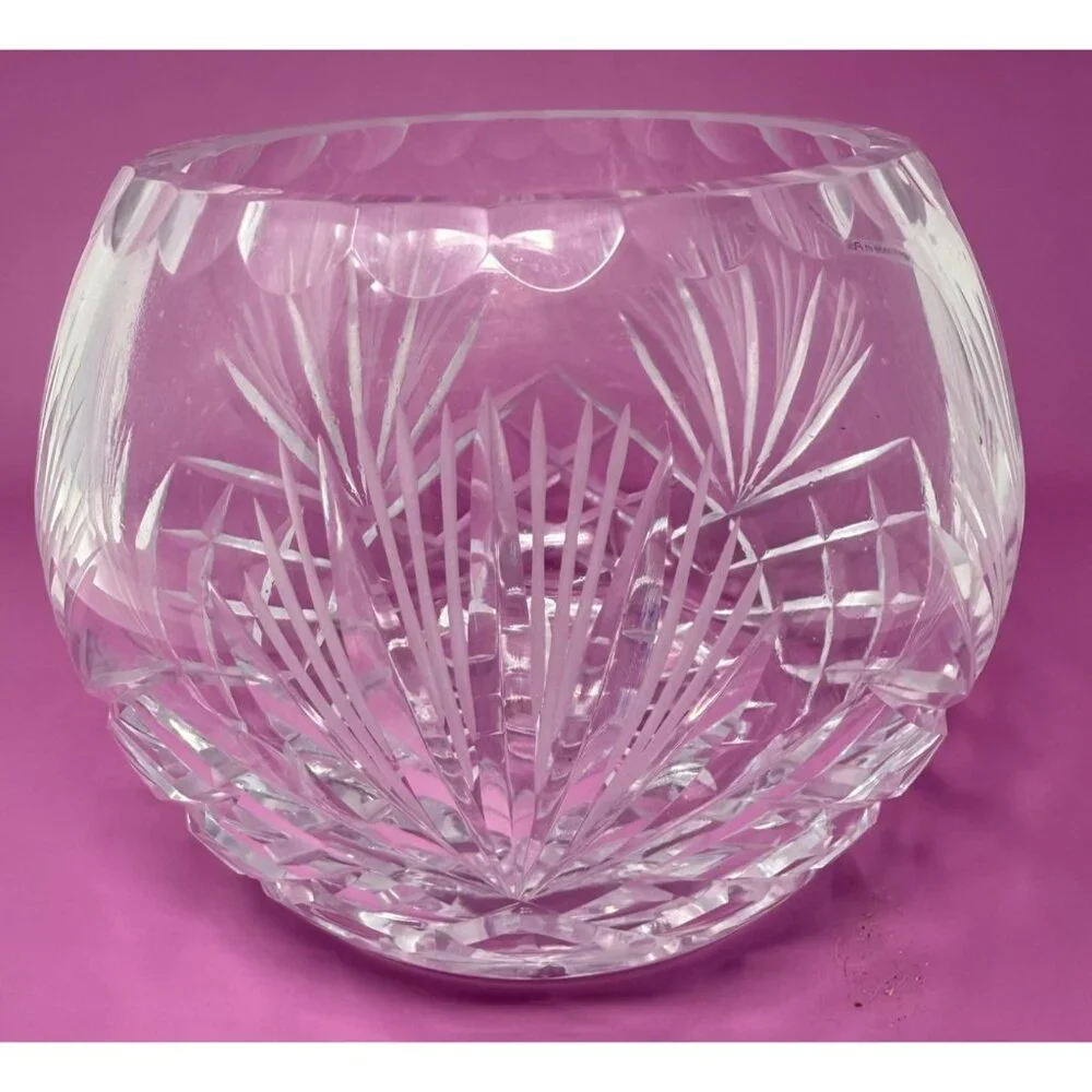 Vintage Polish Hand Cut Crystal Bowl Handmade in‎ Poland 4.5